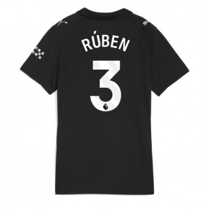 Manchester City Ruben Dias #3 Jalkapallovaatteet Naisten Vieraspaita 2025-26 Lyhythihainen